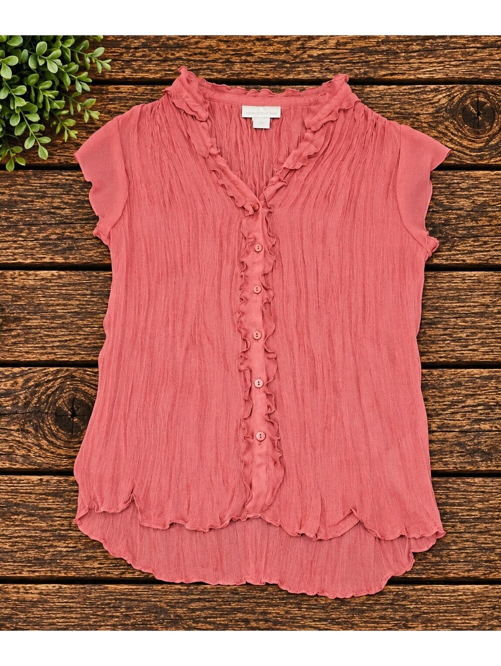 Worthington LG Coral ruffle sleeveless blouse